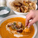 Creamy Sheet Pan Tomato Soup with Parmesan Croutons