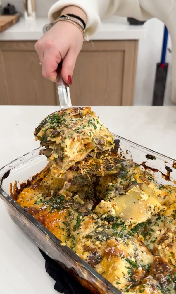 Butternut Squash Lasagna with Caramelized Onions and Mushrooms