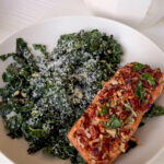 Walnut-Crusted Salmon with a Lemony Parmesan Kale Salad