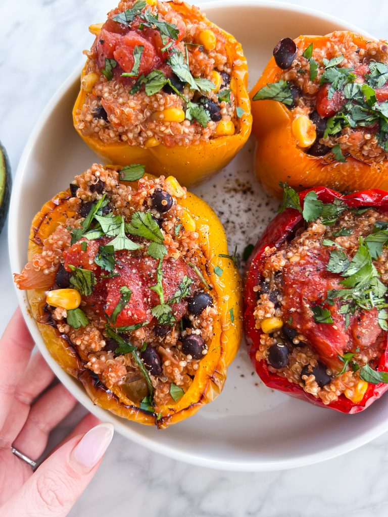 Vegetarian Stuffed Bell Peppers with Quinoa