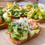 Shrimp Caesar Salad Toasts